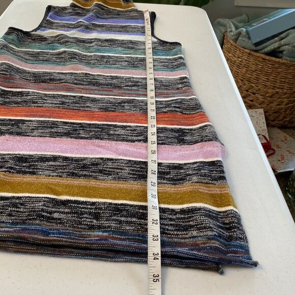 Anthropologie Maeve Space-Dyed Stripe Knit Tunic Top Dress Mock-Neck Sleeveless - Picture 14 of 16